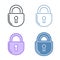 The lock vector outline icon set. Data protection concept