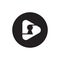 Lock video logo icon design, black and white color