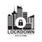 Lockdown icon,Pandemic city lockdown for quarantine