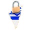Lockdown in Israel. Padlock with map, border protection concept. 3D rendering