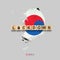 Lockdown. Korea. The inscription on wooden blocks  against the background of the map of Korea. 3D illustration. Closing the