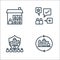 lockdown line icons. linear set. quality vector line set such as area, participation, essential