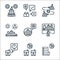 Lockdown line icons. linear set. quality vector line set such as rule, quarantine, stay at home, unlock, shutdown, threat, war,