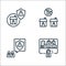 Lockdown line icons. linear set. quality vector line set such as unlock, determine, quarantine