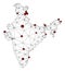 Lockdown Polygonal 2D Mesh Vector Map of India