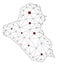 Lockdown Polygonal Network Mesh Vector Map of Iraq
