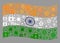 Lockdown Waving India Flag - Mosaic of Locks and Covid Viruses