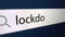 Lockdown written in search bar with cursor