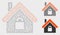 Locked Apartment Vector Mesh Network Model and Triangle Mosaic Icon