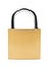 Locked brass clean padlock on white