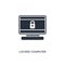 Locked computer icon. simple element illustration. isolated trendy filled locked computer icon on white background. can be used