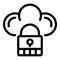 Locked data cloud icon, outline style