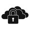 Locked data cloud icon simple vector. Computer lock