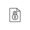 Locked document file line icon