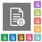 Locked document square flat icons