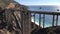 Locked down view of Bixby Creek Bridge in the Big Sur area of Central California