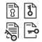 Locked file simple icon with key - secured document