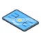 Locked gadget icon, isometric style