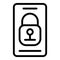 Locked gadget icon, outline style