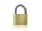 Locked Golden Padlock on the white background