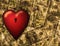 Locked heart and US currency background