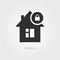 Locked home icon with shadow