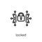 Locked icon. Trendy modern flat linear vector Locked icon on white background from thin line Internet Security and Networking col