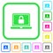 Locked laptop vivid colored flat icons