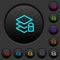 Locked layers dark push buttons with color icons