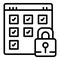 Locked online data icon outline vector. School education