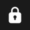 Locked padlock dark mode glyph ui icon