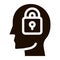 Locked Padlock In Man Silhouette Mind glyph icon