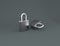 Locked padlock. Minimalist style concept for business, careers, key to success, unlocking potential and security, 3D rendering.