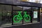 Locked parking for bicycles under roof