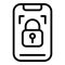 Locked phone icon, outline style