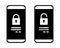 Locked Phone. Password security access on mobile icon. Private authorization sign. Authentication login from system