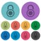 Locked round combination lock color darker flat icons