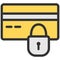 Locked secured credit card flat icon safe e-payment vector