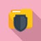 Locked secured folder icon flat vector. Document protect