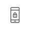 Locked/secured phone icon on white background