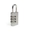 Locked silver padlock with code on the white background