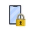 Locked smartphone. Closed lock. Access to account. Icon for the app. Protecting your phone from a virus