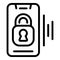 Locked smartphone icon, outline style