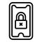 Locked smartphone icon outline vector. Code login