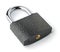 Locked steel padlock