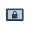 Locked tablet icon flat isolated vector