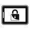 Locked tablet icon, simple style