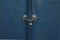 Locked wooden black blue paint door