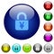Locked Yens color glass buttons