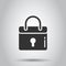 Locker icon in flat style. Padlock password vector illustration on white isolated background. Key unlock business concept